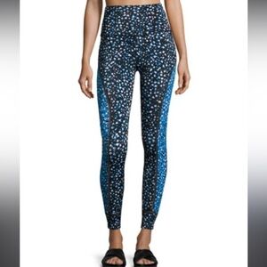 Beyond Yoga Black and Blue Speckled High-Rise Leggings